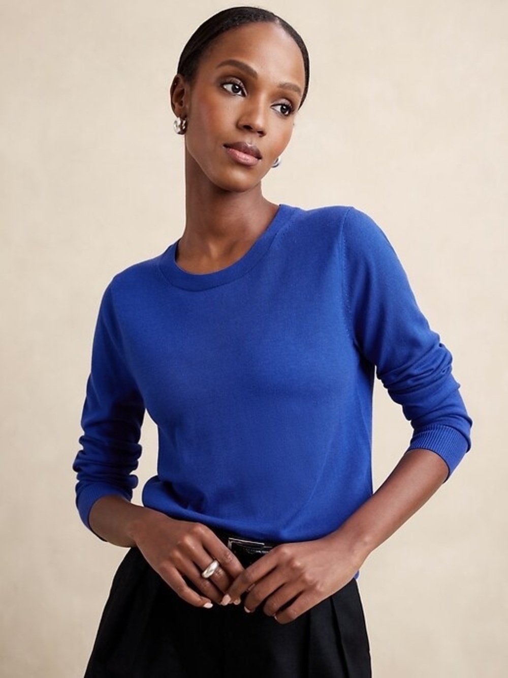 Banana Republic Women's Cobalt Blue Crewneck Sweater size S
